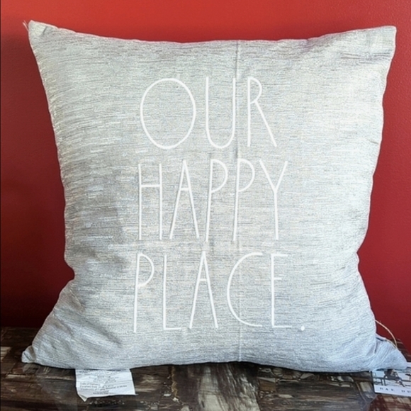 Rae Dunn Other - ❌SOLD❌ Rae Dunn OUR HAPPY PLACE Large Throw Pillow